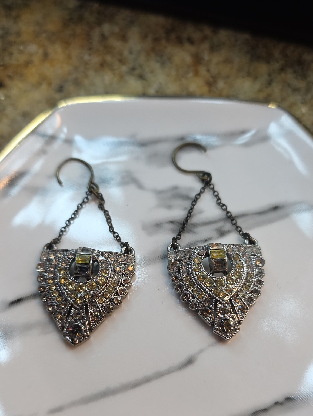 Chloe + Isabel Silver-Tone Earrings with Yellow Crystal Accents